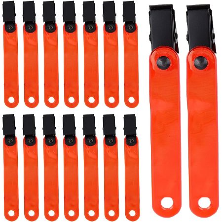 GORGECRAFT 24Pcs Reflective Tack Trail Markers Hunting Road Signs with Iron Clips Plastic High Visibility Hanging Trail Marking Reflectors for Tree-Stand Hiking Running Climbing Outdoor Orange