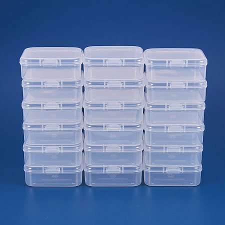 BENECREAT 18 Pack 2.1x2.1x0.78 Square Clear Plastic Bead Storage Containers Box Drawer Organizers with lid for Items, Earplugs, Pills, Tiny Bead, Jewelry Findings