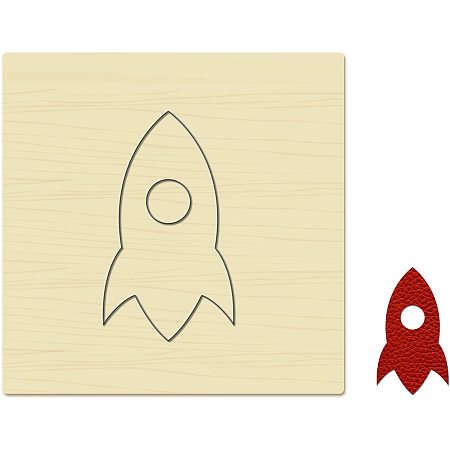 Arricraft Rocket Pattern Wood Cutting Dies with Steel DIY Earring Making Metal Embossing Template Mold Paper Leather Craft Die Cuts for Scrapbooking Photo Album Decor Craft Making 3.9x3.9in