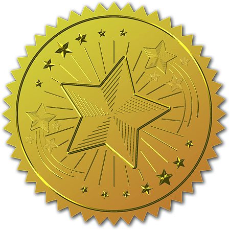 CRASPIRE Gold Foil Certificate Seals Five-Pointed Star 2