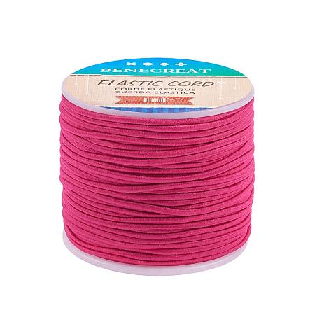 BENECREAT 2mm 55 Yards Elastic Cord Beading Stretch Thread Fabric Crafting Cord for Jewelry Craft Making (Camellia)