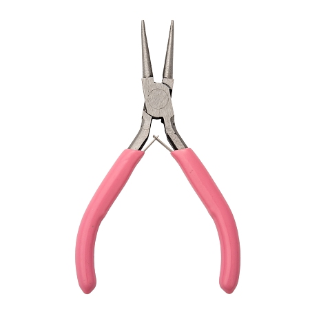 Honeyhandy 45# Carbon Steel Round Nose Pliers, Hand Tools, Polishing, Pink, 12x7.6x0.9cm