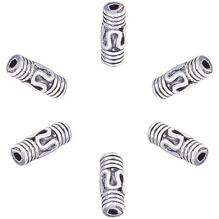 PandaHall Elite 300pcs Column Spacer Beads Tibetan Alloy Antique Silver Tube Metal Beads Jewelry Spacers for Bracelet Jewelry Making, 8.5x3mm