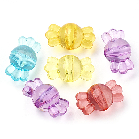 Arricraft Transparent Acrylic Beads, Candy, Mixed Color, 16.5x9x9mm, Hole: 1.5mm