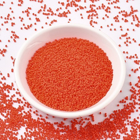 MIYUKI® Delica Beads, Cylinder, Japanese Seed Beads, 11/0, (DB0752) Matte Opaque Orange, 1.3x1.6mm, Hole: 0.8mm; about 2000pcs/10g