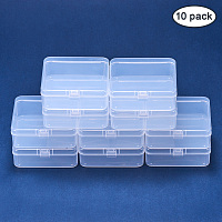 BENECREAT 10 Pack 3.22x3.22x1.1 Square Clear Plastic Bead Storage Containers Box Drawer Organizers with lid for Items, Earplugs, Pills, Tiny Bead, Jewelry Findings
