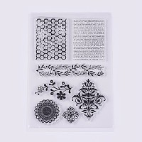 Honeyhandy Silicone Stamps, for DIY Scrapbooking, Photo Album Decorative, Cards Making, Flower Pattern, Clear, 16~59x24~90mm