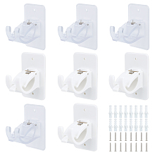 AHANDMAKER 8Pcs Curtain Rod Holders Bracket No Nail Curtain Rod Self Adhesive Rod Bracket Nail Free Adjustable Curtain Rod Hooks Wall Curtain Fixed Clip Hanging Rack for Bathroom Kitchen