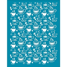 OLYCRAFT 5x4 Inch Clay Stencils Coffee Pattern Silk Screen for Polymer Clay Leisure Time Silk Screen Stencils Mesh Transfer Stencils Coffee Mesh Stencil for Polymer Clay Jewelry Making