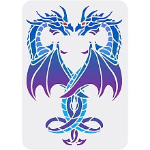 FINGERINSPIRE Dragon Heart Stencil for Painting 8.3x11.7inch Heart-Shaped Dragon Stencil Decoration Template Reusable Pterosaur Hollow Out Stencil DIY Craft for Wood Wall Furniture Home Decor