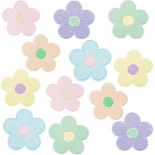 GORGECRAFT 12pcs Flowers Iron on Patches Macaron Color Danish Pastel Kidcore Aesthetic Sew on Applique Y2K Floral Decorative Repair Embroidered Patch Gifts for Clothing Jacket Jeans Backpack Hat