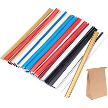 60 Pcs Tin Ties, Mixed Color Coffee Bags Tin Ties with Metal Wire Plastic Coated Peel and Stick Sealing Strips for Candy Coffee Treat Bags Cake Pops