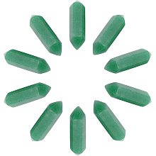 SUNNYCLUE 1 Box 10Pcs Green Aventurine Crystal Point Hexagonal Quartz Healing Chakra Faceted Gemstone Pointed Bullet Stones Wands Carved for Jewelry Making DIY Necklace Riki Balancing Meditation