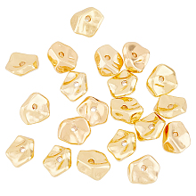 DICOSMETIC 20Pcs Brass Beads, Imitation Stone Chip, Real 18K Gold Plated, 9x7.5x3.5mm, Hole: 1.2mm