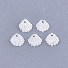 Honeyhandy Freshwater Shell Charms, Scallop, Creamy White, 10x11x1.5mm, Hole: 1.5mm