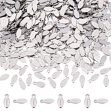 DICOSMETIC 1000Pcs Oval End Tabs Jewelry End Tabs Connector End Tags Clasp Stainless Steel Chain Tabs Teardrop Extend Connector Findings for Jewelry Making Bracelet Necklace, Hole: 1.2mm