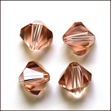 Honeyhandy Imitation Austrian Crystal Beads, Grade AAA, Faceted, Bicone, PeachPuff, 4.55x5mm, Hole: 0.7~0.9mm