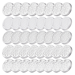 BENECREAT 40Pcs Hollow Mason Jar Lid Covers 2.6 inch, 5 Style Regular Mouth Topper Shade Jar Lid for Mason, Candle, Ball, Canning Jars