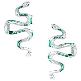 2Pcs Snake Shape Alloy Claw Hair Clips Non Slip Enamel Hair Catch Clips Woman Girl Enamel Hair Clamps Large Jaw Comfortable to Clip Hair Claws for Hair Styling Accessories