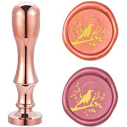 CRASPIRE Wax Seal Stamp Bird on Branch Sealing Wax Stamps Retro Brass Stamp Wax Seal 25mm Removable Brass Heads Bamboo Copper Handle for Envelope Invitation Wedding Embellishment Bottle Decoration