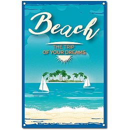 CREATCABIN Vintage Metal Tin Sign Beach The Trip of Your Dreams Funny Retro Signs for Cafes Bars Pubs Shop Wall Decor, 8 x 12 Inch