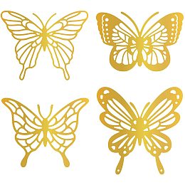 GLOBLELAND 4Pcs Butterfly Pattern Hot Foil Plate for DIY Foil Paper Embossing Scrapbooking Decor Greeting Cards Making Wedding Invitation, Matte Platinum