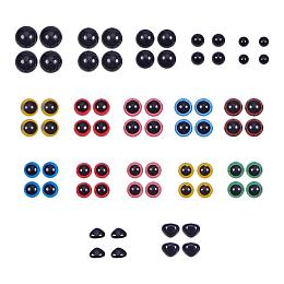 PandaHall Elite 8-18mm 360pcs 6 Assorted Color Safety Eyes Craft Eyes with Washers and 50pcs 2 Sizes Black Safety Noses for Teddy Bear Doll Animal Puppet Plush Animal