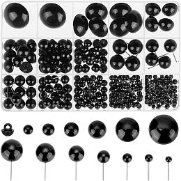 PandaHall Elite 255pcs Safety Eyes Craft Eyes Black Stuffed Animal Eyes Bead Eyes Noses for Crochet Craft Bear Eyes Nose for Amigurumi Puppet Teddy Bear Crochet Plush Animal Making