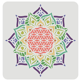 FINGERINSPIRE Flower of Life Stencil 30x30cm Reusable Mandala Painting Templates Om Flower Mandala Stencils Sacred Geometry Stencil for Painting on Wall, Floor, Furniture and Paper