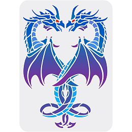 FINGERINSPIRE Dragon Heart Stencil for Painting 8.3x11.7inch Heart-Shaped Dragon Stencil Decoration Template Reusable Pterosaur Hollow Out Stencil DIY Craft for Wood Wall Furniture Home Decor