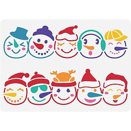 FINGERINSPIRE Snowman Border Stencil 11.7x8.3 inch Reusable Snowman Face Painting Stencils Snowman Pattern Drawing Template Winter Theme Stencil for DIY Painting Drawing Crafts Home Decor