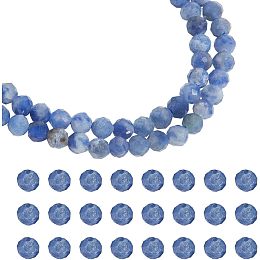 NBEADS 2 Strands About 254 Pcs Natural Sodalite Beads, 3mm Faceted Round Stone Beads Loose Gemstone Beads Spacer Beads for DIY Crafts Necklace Bracelet Jewelry Making