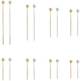 PandaHall Elite 800pcs 8 Sizes Head Pins Golden Silver Ball Head Pin Straight Pins Straight Quilting Pins for Beads Earrings Jewelry Making (0.5"/0.6"/0.7"/0.8"/0.85"/0.9"/1.1"/1.5")