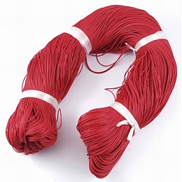 Honeyhandy Round Waxed Polyester Cord, Taiwan Waxed Cord, Twisted Cord, Crimson, 1mm, about 415.57 yards(380m)/bundle