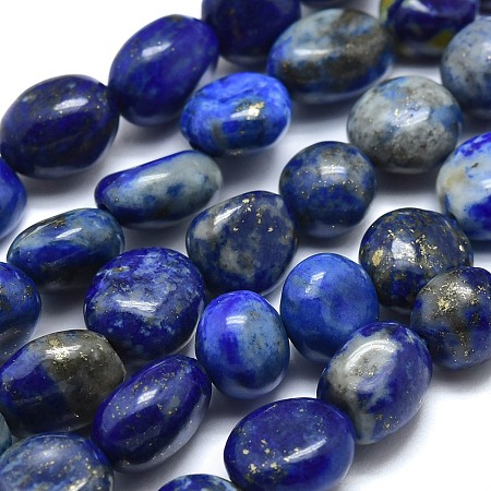 Arricraft Natural Lapis Lazuli Beads Strands, Tumbled Stone, Nuggets, 10~11x7~8x5~6mm, Hole: 0.8mm, about 37pcs/Strand, 15.75 inches(40cm)