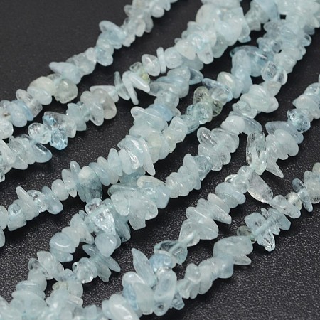ARRICRAFT Chips Natural Aquamarine Beads Strands, 3~8x3~12x3~5mm, Hole: 1mm, about 16 inches