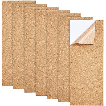 BENECREAT 7 Sheets 13.8x5.5 Inch Self-Adhesive Cork Sheets Cork Tiles 1mm Thick Cork Mats for Coasters and DIY Crafts