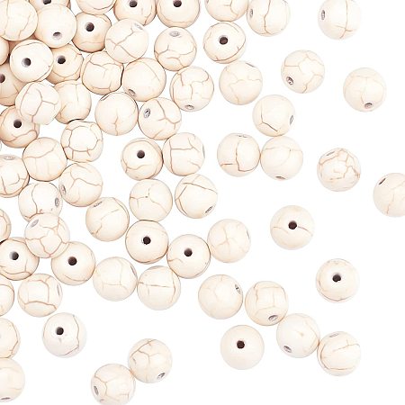 OLYCRAFT 275pcs Synthetic Howlite Beads 8mm Dyed White Howlite Beads Gemstone Energy Stone Round Loose Beads for Bracelet Necklace Jewelry Making