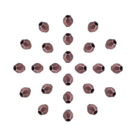 Arricraft abot 1000pcs Oval Faceted Red Copper Tibetan Alloy Spacer Beads Jewelry Findings Accessories for Bracelet Necklace Jewelry Making