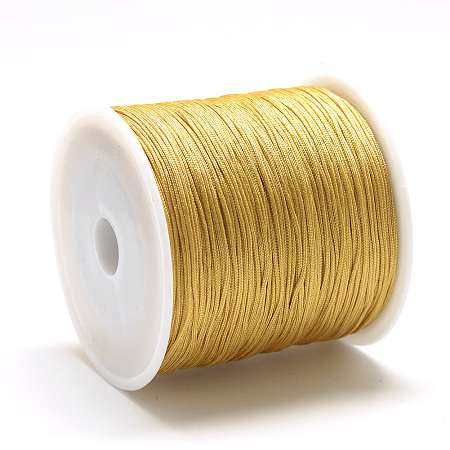 Honeyhandy Nylon Thread, Chinese Knotting Cord, Goldenrod, 0.8mm, about 109.36 yards(100m)/roll