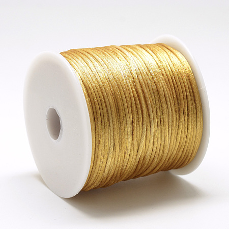 Honeyhandy Nylon Thread, Rattail Satin Cord, Goldenrod, about 1mm, about 76.55 yards(70m)/roll