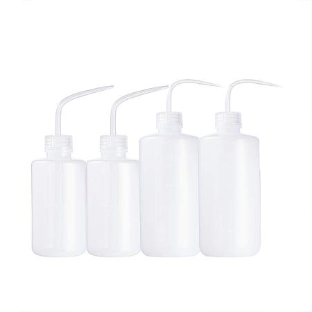 PandaHall Elite 4 Packs Wash Bottle Narrow Mouth Squeeze Bottle Medical Label Tattoo Wash Bottle Watering Tools for Succulents Lab Tip Liquid Storage(Capacity: 500ml / 17oz, 250ml / 8.5oz)