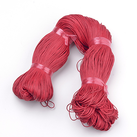 Honeyhandy Waxed Cotton Cord, Crimson, 1mm, about 360yard/bundle(330m/bundle)
