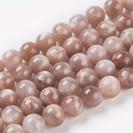 Arricraft Natural Sunstone Beads Strands, Round, Sandy Brown, 8mm, Hole: 1mm, about 24pcs/strand, 7.8 inches