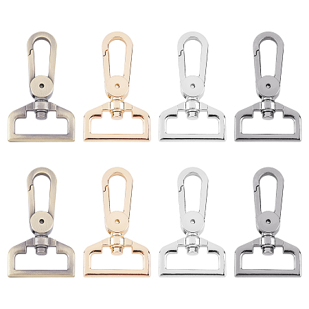 Alloy Swivel Clasps, Bag Replacement Accessories, Mixed Color, 56x33x8mm, Hole: 11x25.5mm, 8pcs/box