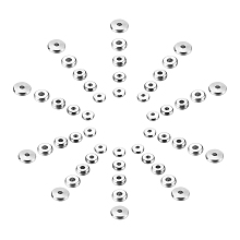 Unicraftale 304 Stainless Steel Spacer Beads, Flat Round, Stainless Steel Color, 68x52x11mm; 100pcs/box