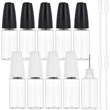 Column PET Refillable Dropper Bottle, with Stainless Steel Pin and Disposable Plastic Transfer Pipettes, Mixed Color, 24pcs/set