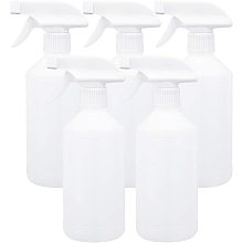 BENECREAT 5 Pack 17oz Empty Plastic Spray Bottles Refillable White Containers with Trigger Sprayers for Cleaning Liquid Gardening Plant Hair Salon