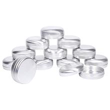 PH PandaHall 15 Pack 100ML 3.4oz Aluminum Tins Container Round Containers Jars Metal Storage Tin Jars Aluminum Tin Cans Travel Tins