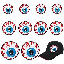 BENECREAT 10Pcs 3 Style Eyeballs Iron On Patch, Bloodshot Eyeball Sew on Patches Embroidered Cloth Appliques Costume Accessories for Backpacks Jeans Jacket